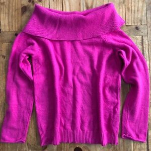NWOT Anthropologie off the shoulder Pink Sweater S